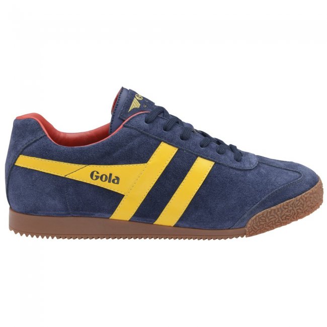 Gola Classics Men's Harrier Suede Sneakers - Navy/Sun/Red