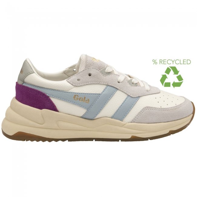 Gola Classics Women's Saturn Sneakers - Off White/Ice Blue/Foxglove
