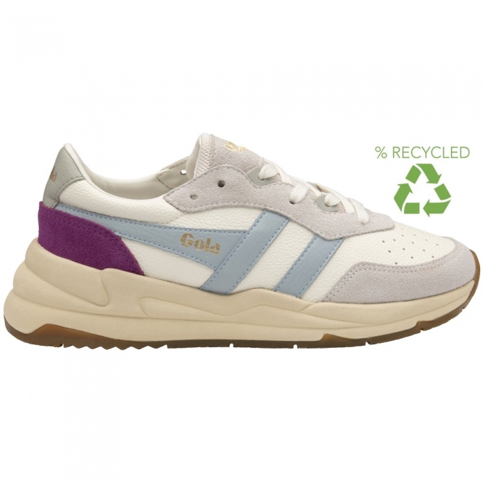 Gola Classics Women's Saturn Sneakers - Off White/Ice Blue/Foxglove