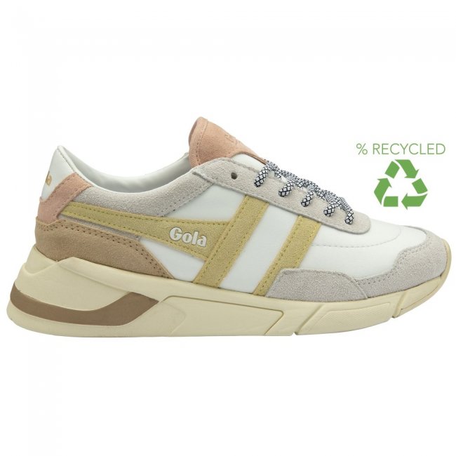 Gola Classics Women's Eclipse Pure Sneakers - White/Lemon/Pearl Pink