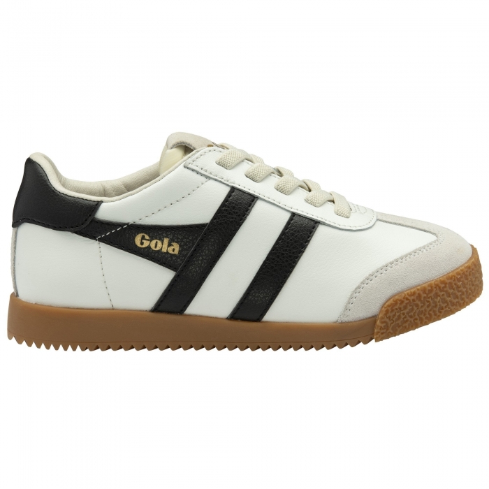 Gola Classics Kids' Elan Leather Sneakers - White/Black