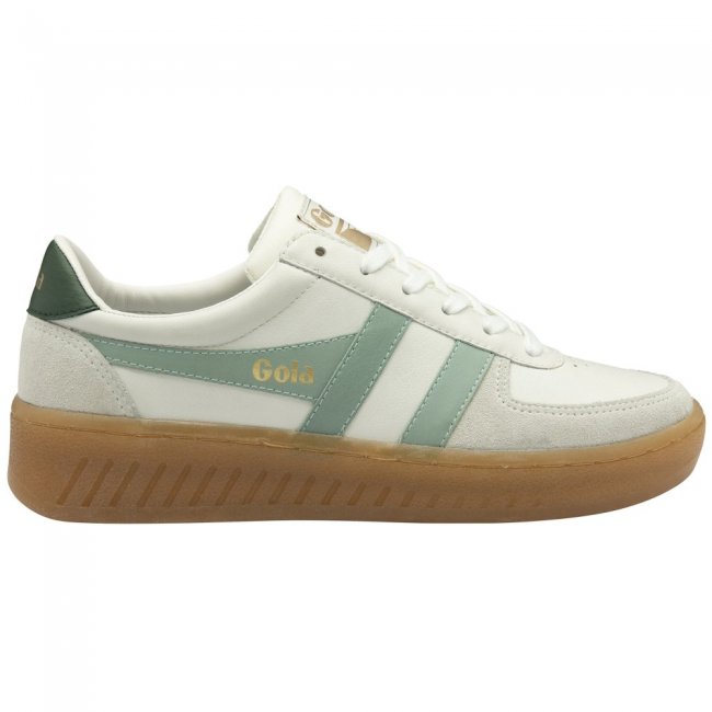 Gola Classics Women's Grandslam Elite Sneakers - White/Surf/Evergreen/Gum