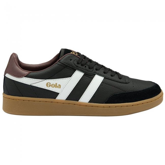 Gola Classics Men's Contact Leather Sneakers - Black/White/Burgundy/Gum