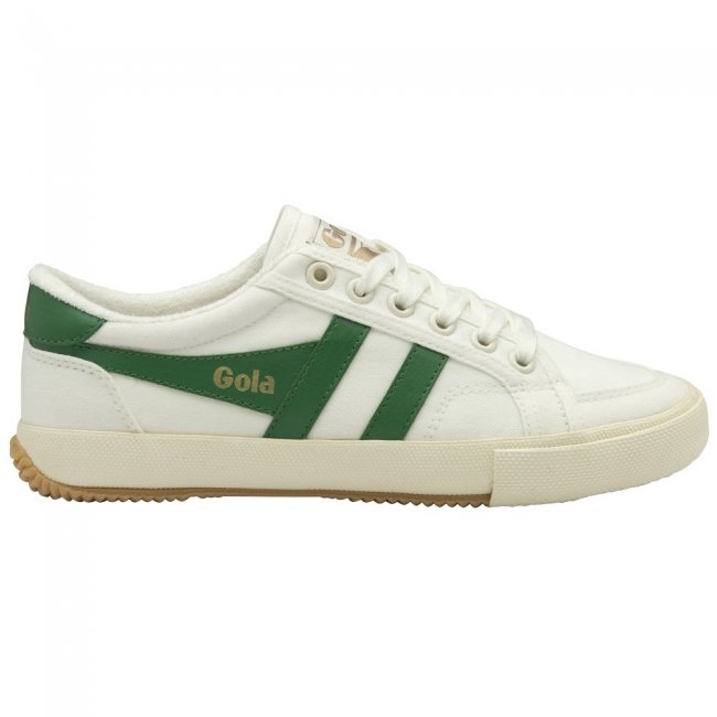 Vegan Gola Classics Women's Stratus Plimsoll Sneakers - Off White/Emerald