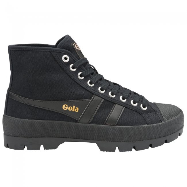 Vegan Gola Classics Women's Coaster Peak High Sneakers - Black/Black/Black
