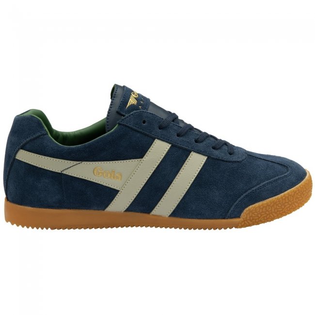 Gola Classics Men's Harrier Suede Sneakers - Navy/Feather Grey/Evergreen