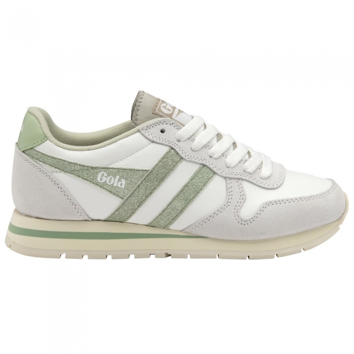 Gola Classics Women's Daytona Glitter Sneakers - White/Light Green