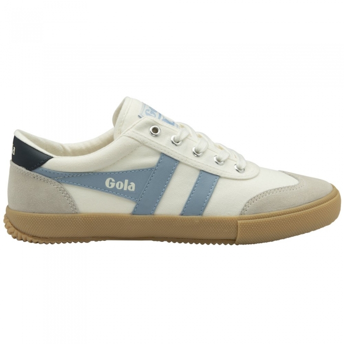 Gola Classics Women's Badminton Plimsoll Sneakers - Off White/Air/Navy/Gum