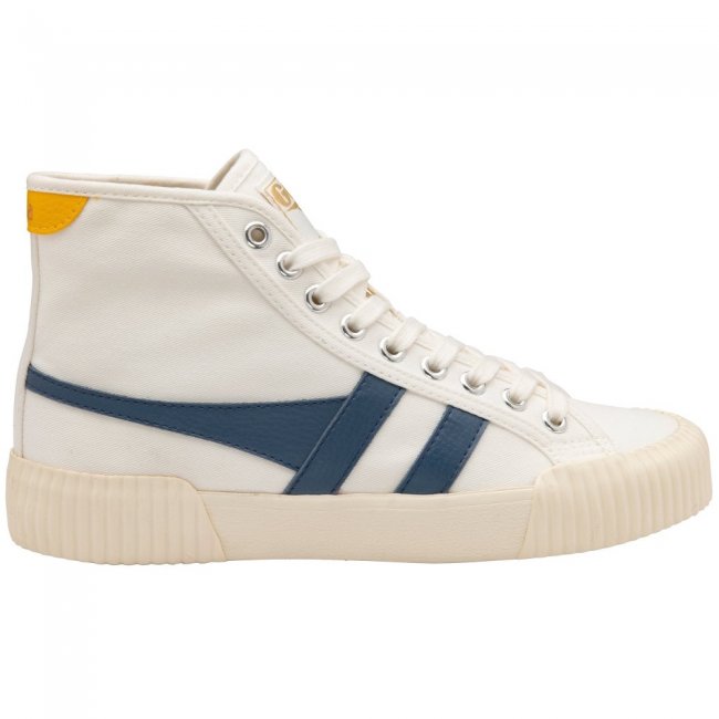 Vegan Gola Classics Women's Rally High Plimsoll Sneakers - Off White/Moonlight/Sun