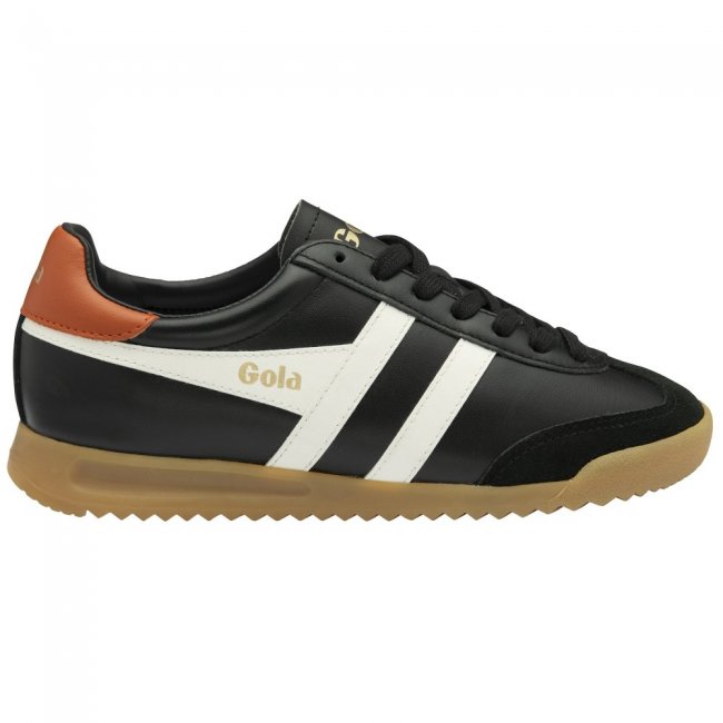 Gola Classics Women's Torpedo Leather Sneakers - Black/Off White/Moody Orange