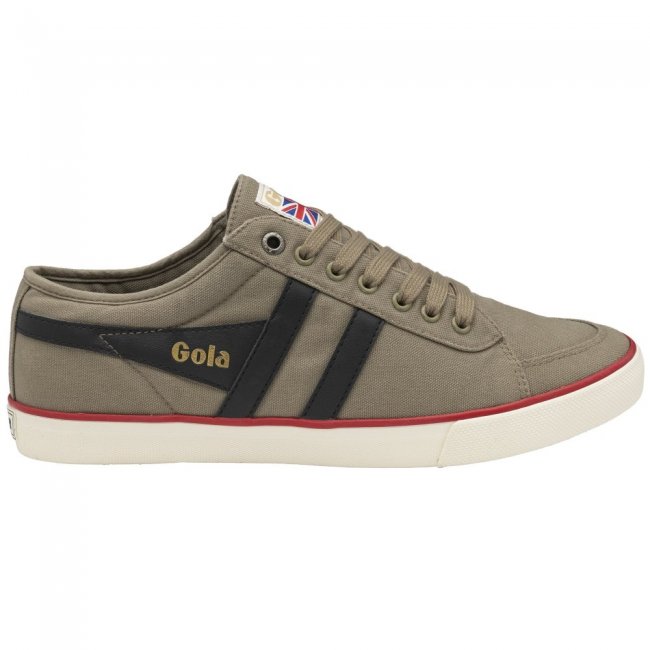 Vegan Gola Classics Men's Comet Plimsoll Sneakers - Rhino/Black/Deep Red