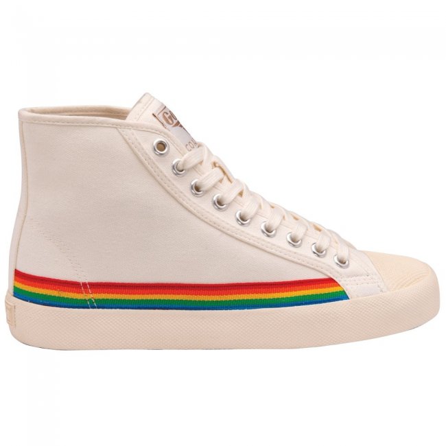 Vegan Gola Classics Women's Coaster High Rainbow Drop - Off White/Multi