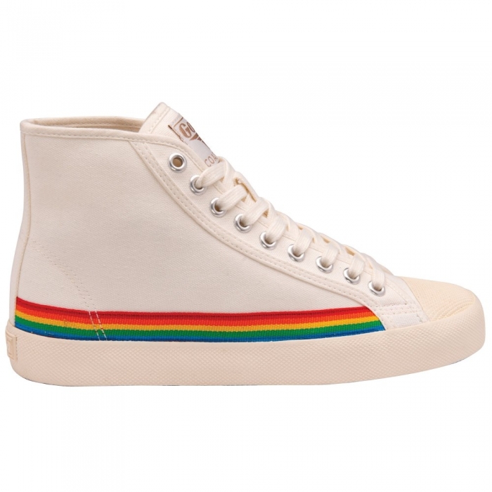 Vegan Gola Classics Women's Coaster High Rainbow Drop - Off White/Multi
