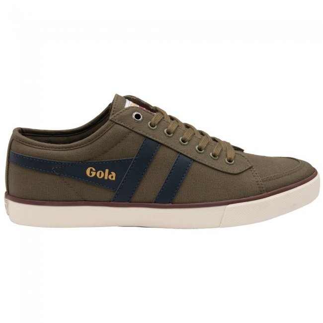 Vegan Gola Classics Men's Comet Plimsoll Sneakers - Khaki/Navy/Burgundy