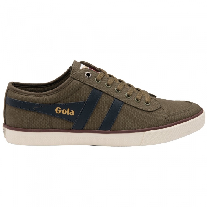 Vegan Gola Classics Men's Comet Plimsoll Sneakers - Khaki/Navy/Burgundy