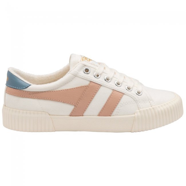 Vegan Gola Classics Women's Rally Plimsoll Sneakers - Off White/Pearl Pink/Iceberg