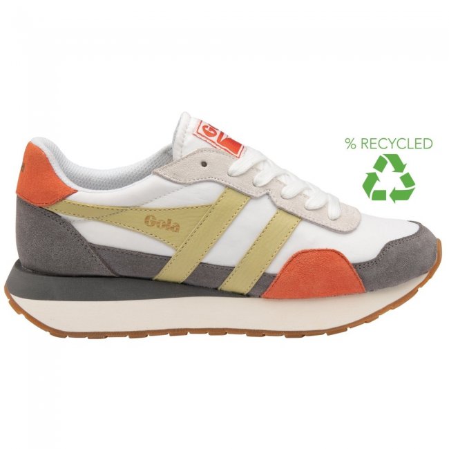 Gola Classics Women's Indiana Sneakers - White/Ash/Lemon