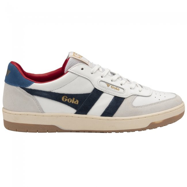Gola Classics Men's Hawk Sneakers - White/Navy/Marine Blue