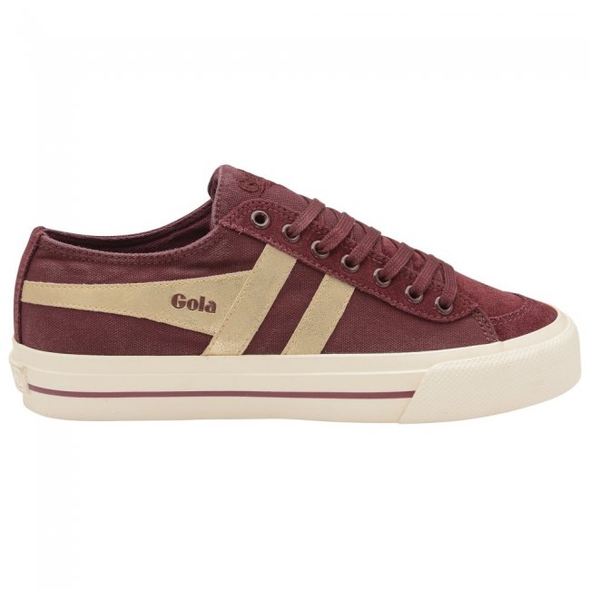 Gola Classics Women's Quota II Mirror Plimsoll Sneakers - Windsor Wine/Gold