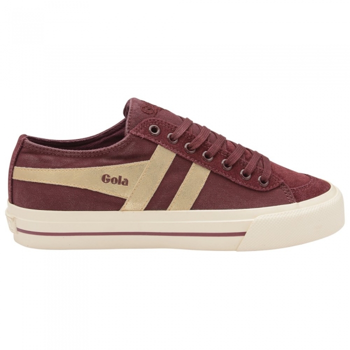 Gola Classics Women's Quota II Mirror Plimsoll Sneakers - Windsor Wine/Gold