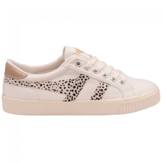 Vegan Gola Classics Women's Tennis Mark Cox Safari Sneakers - Off White/Cheetah/Nude