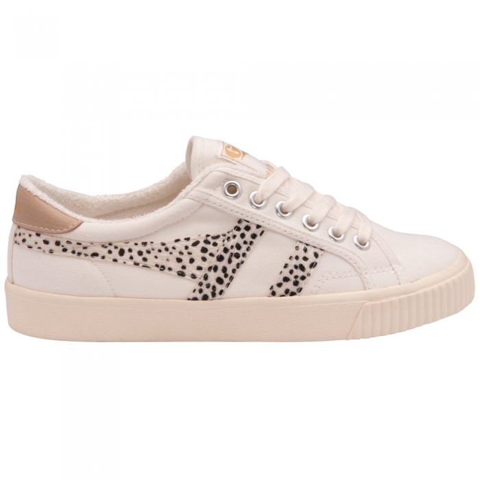 Vegan Gola Classics Women's Tennis Mark Cox Safari Sneakers - Off White/Cheetah/Nude