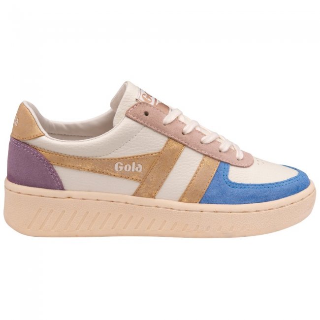 Gola Classics Women's Grandslam Quadrant Sneakers - Off White/Vista Blue/Gold/Lily