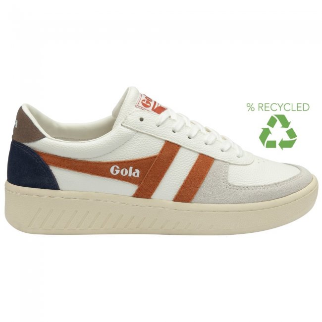 Gola Classics Men's Grandslam Trident Sneakers - White/Moody Orange/Tobacco