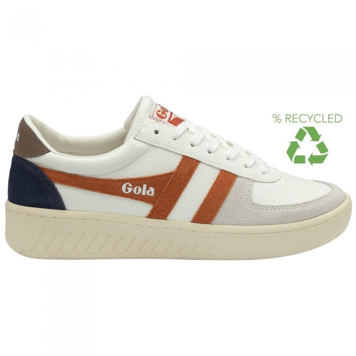 Gola Classics Men's Grandslam Trident Sneakers - White/Moody Orange/Tobacco