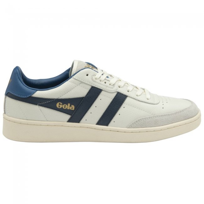 Gola Classics Men's Contact Leather Sneakers - Off White/Navy/Marine Blue