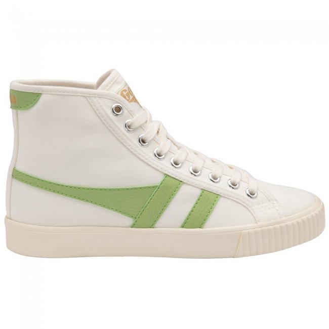 Vegan Gola Classics Women's Tennis Mark Cox High Sneakers - Off White/Patina Green