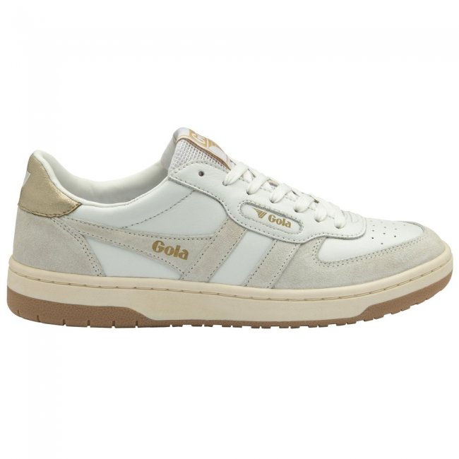 Gola Classics Women's Hawk Sneakers - White/White/Gold