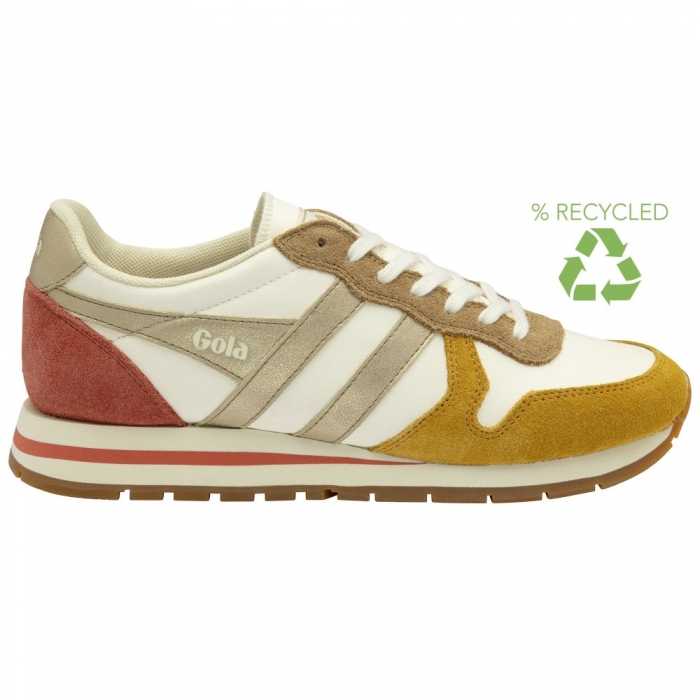 Gola Classics Women's Daytona Quadrant Sneakers - Off White/Sun/Gold/Clay