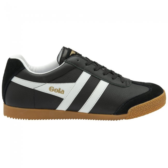 Gola Classics Men's Harrier Leather Sneakers - Black/White/White