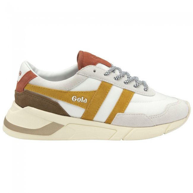 Gola Classics Women's Eclipse Pure Sneakers - White/Sun/Orange Spice