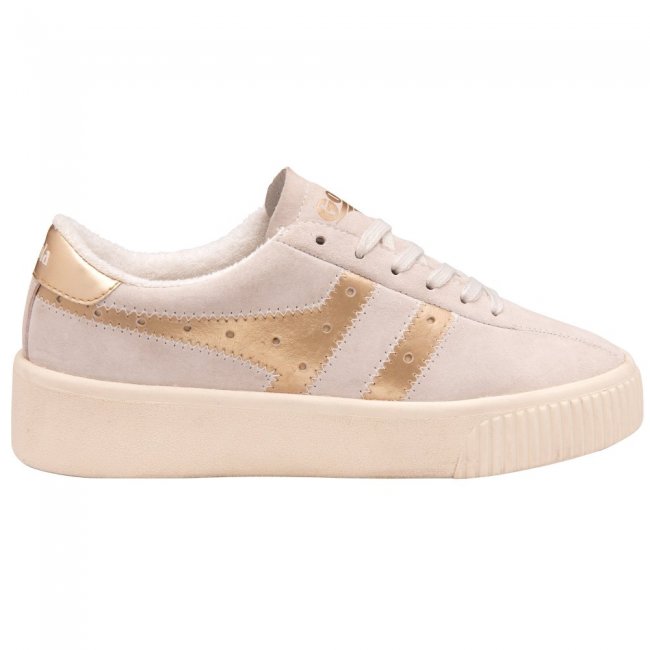 Gola Classics Women's Super Court Metallic Sneakers - Off White/Gold