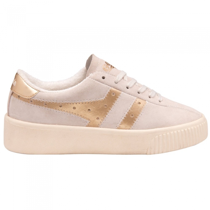 Gola Classics Women's Super Court Metallic Sneakers - Off White/Gold