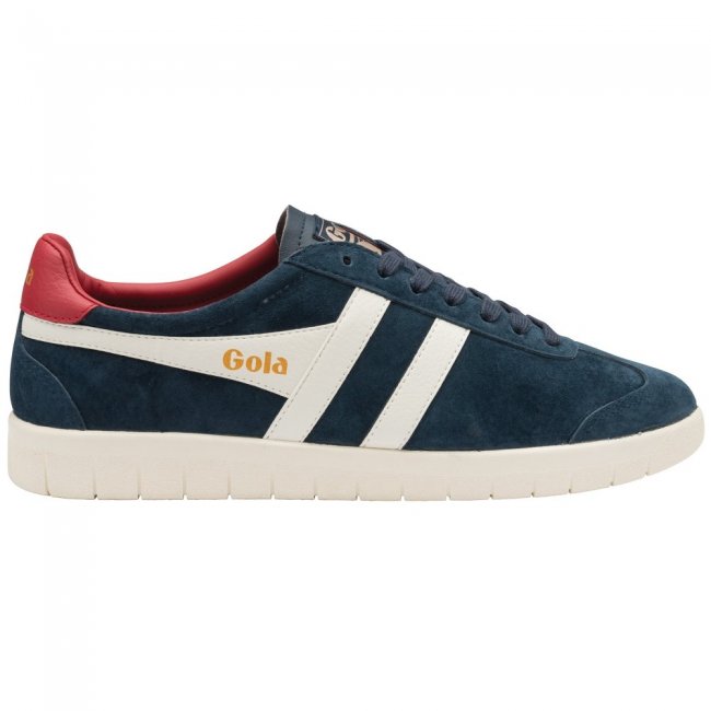 Gola Classics Men's Hurricane Suede Sneakers - Navy/Off White/Deep Red