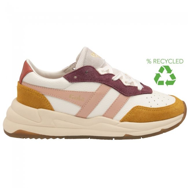Gola Classics Women's Saturn Quadrant Sneakers - Off White/Sun/Pearl Pink/Orange Spice