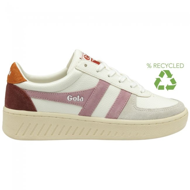 Gola Classics Women's Grandslam Trident Sneakers - White/Candy/Moody Orange