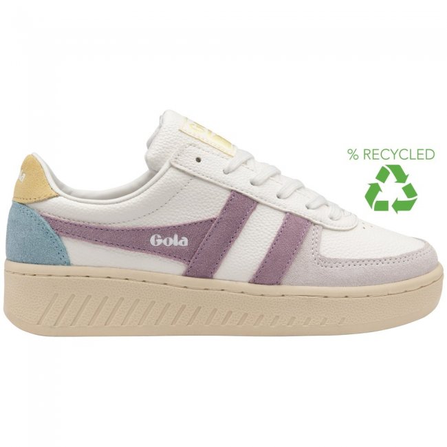 Gola Classics Women's Grandslam Trident Sneakers - White/Lily/Lemon