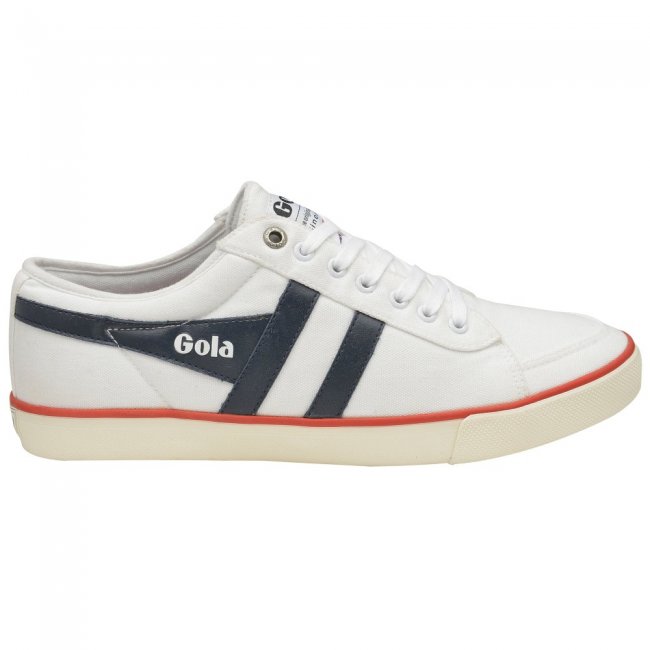 Vegan Gola Classics Men's Comet Plimsoll Sneakers - White/Navy/Red