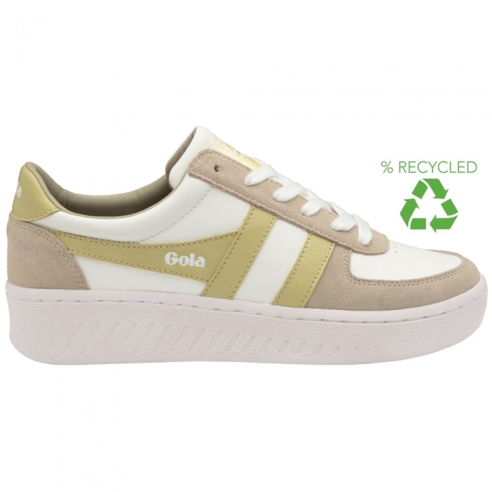 Gola Classics Women's Grandslam Pure Sneakers - White/Feather Grey/Lemon