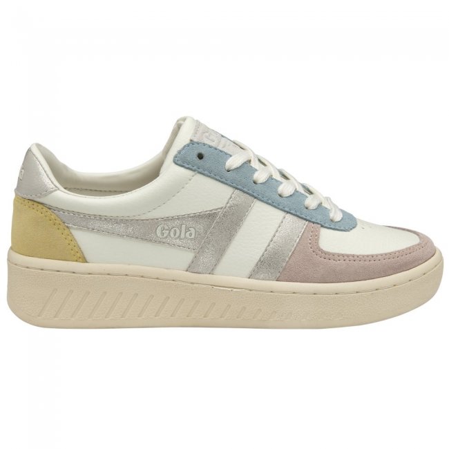 Gola Classics Women's Grandslam Quadrant Sneakers - Off White/Blossom/Silver/Lemon