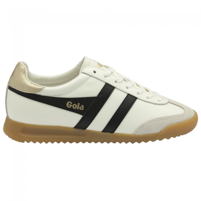 Gola Classics Women's Torpedo Leather Sneakers - Off White/Black/Gold