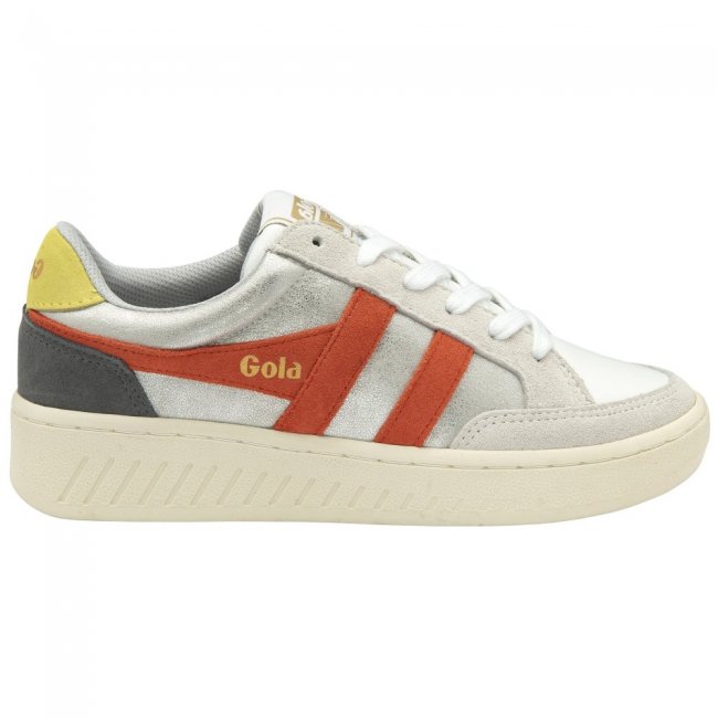 Gola Classics Women's Superslam Blaze Sneakers - Silver/Hot Coral/Limelight