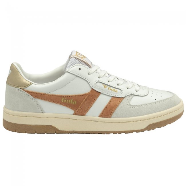 Gola Classics Women's Hawk Sneakers - White/Terracotta/Gold