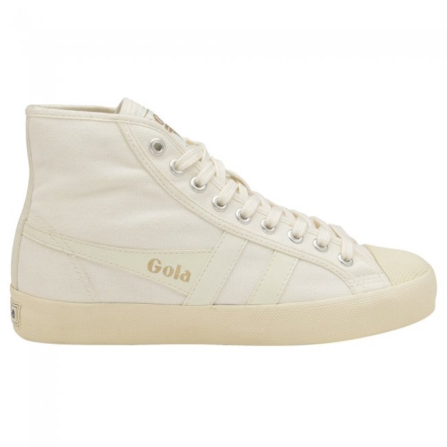 Vegan Gola Classics Women's Coaster High Sneakers - Off White/Off White