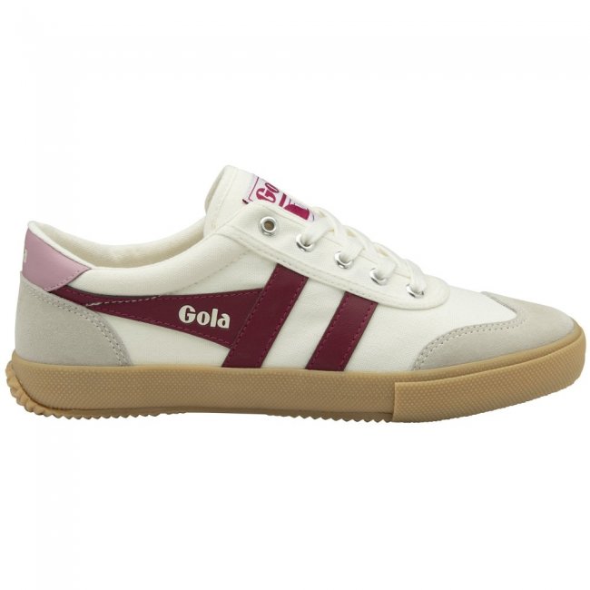 Gola Classics Women's Badminton Plimsoll Sneakers - Off White/Cerise/Candy/Gum
