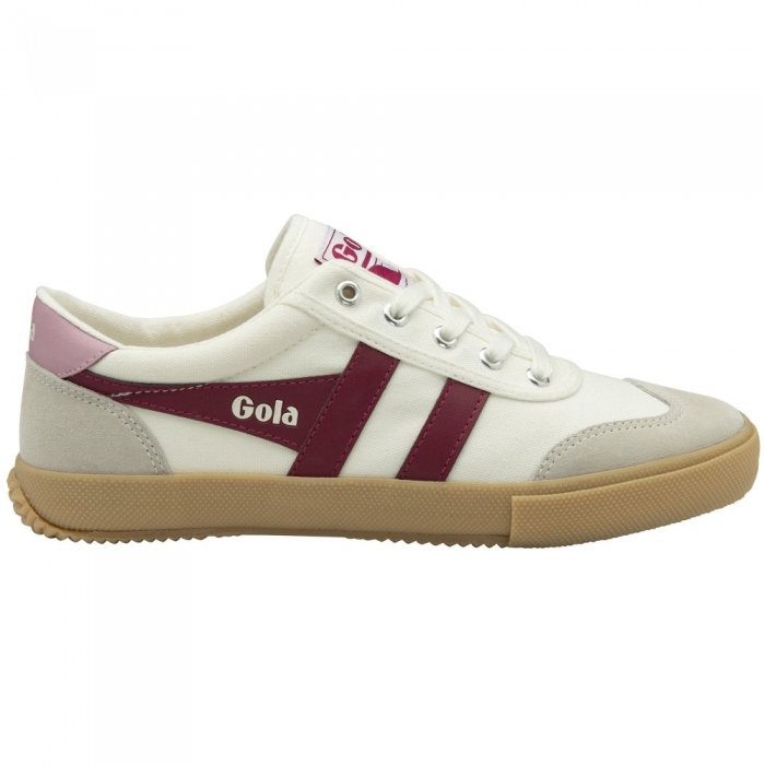 Gola Classics Women's Badminton Plimsoll Sneakers - Off White/Cerise/Candy/Gum